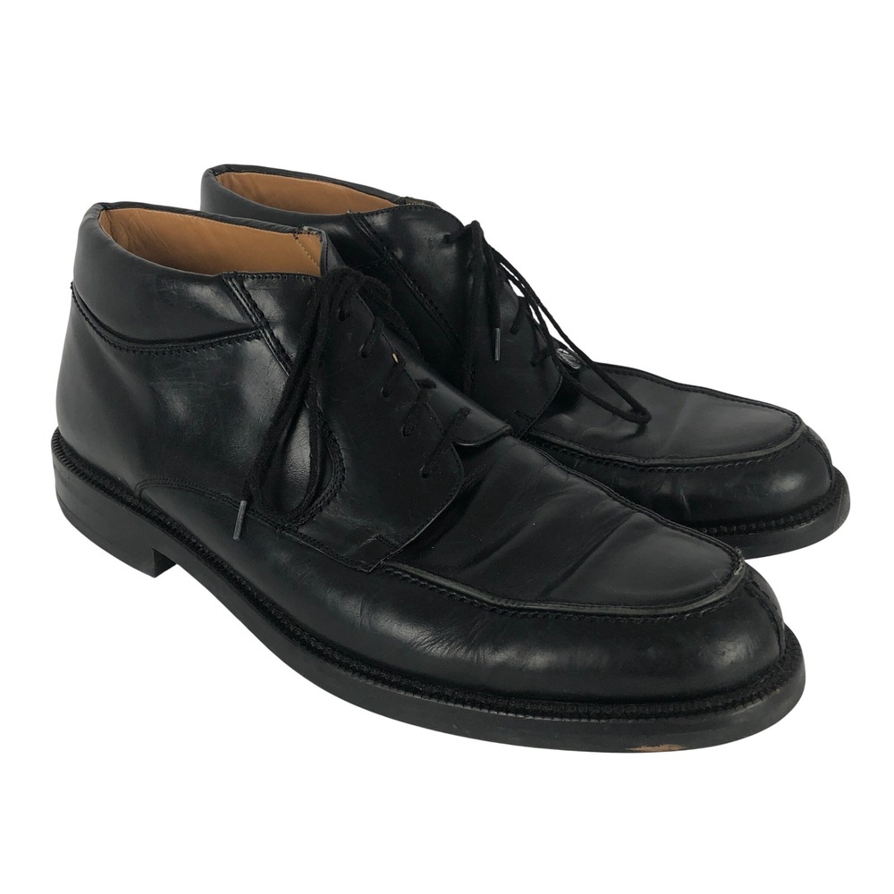 MEZLAN Barletta Leather Lace Up Apron Chukka Boots Sz 13W Black